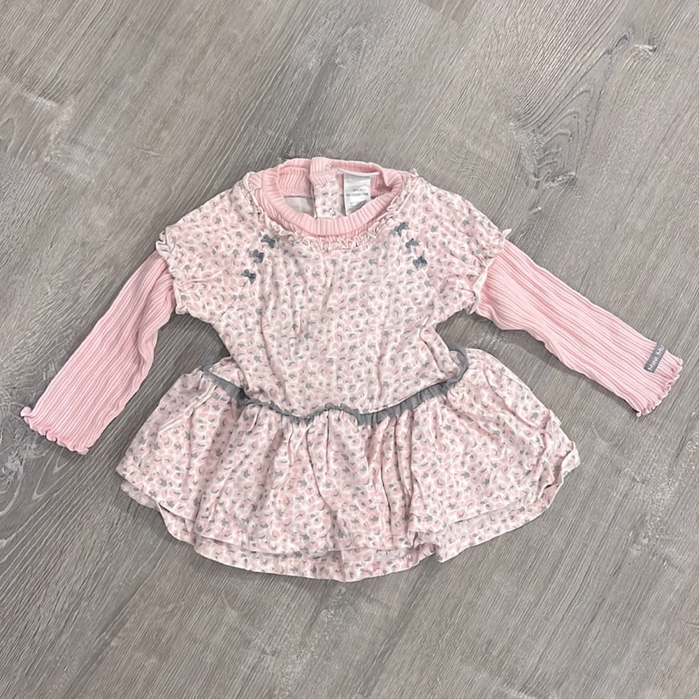Vintage Mini Muffin Leopard Print & Bows 2 in 1 Peplum Shirt Dress